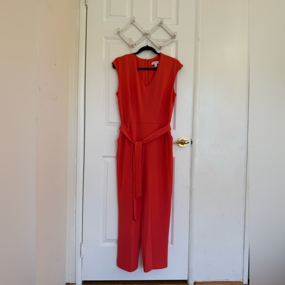 Nine West Coral Wide Leg Jumpsuit with Belt Size 10 - Picture 2 of 13
